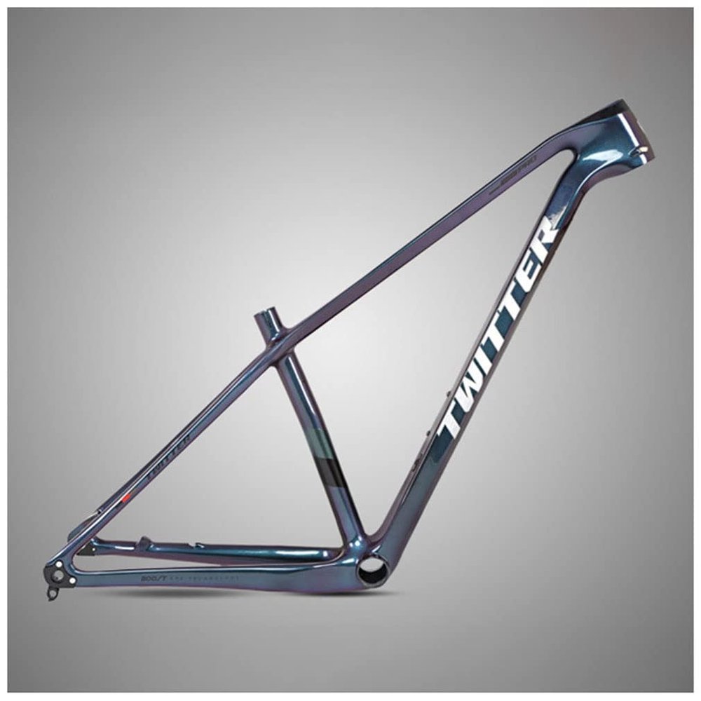 HIMALO Carbon Fiber Bike Frame 27.5/29er Hardtail Mountain Bike Frame 15''/17''/19'' Disc Brake Thru Axle 12x148mm Boost Frame XC Internal Routing(Silver,27.5 * 15'')