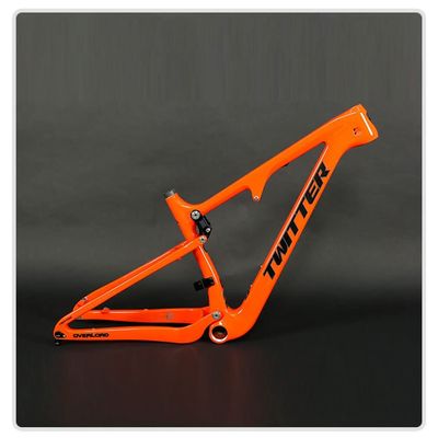 HIMALO 27.5/29er Trail Mountain Bike Frame 15''/17''/19''/21'' Travel 120mm Suspension Carbon Fiber Bike Frame Disc Brake Boost Thru Axle 12x148mm XC/AM/DH(Orange,21'')