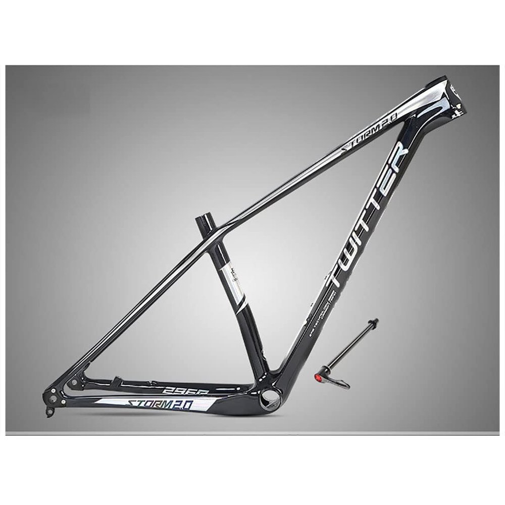 HIMALO Carbon Fiber Bike Frame 27.5er 29er Mountain Bike Frame 15''/17''/19'' XC Hardtail Frame Internal Routing Disc Brake Thru Axle 12 * 142mm(Black B,27.5 * 15'')