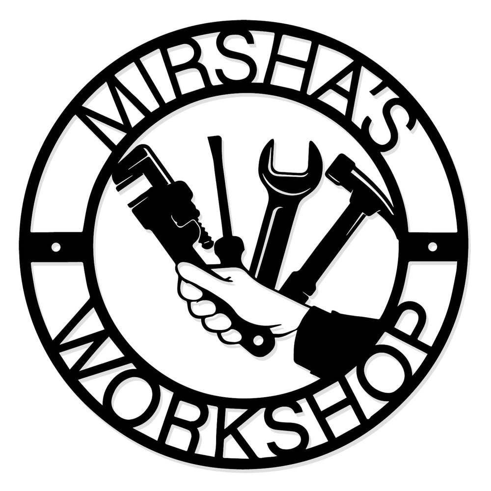 Personalized Workshop Name Metal Sign, Custom Tools Centerpiece, Tools Wall Decor,Repair Tools Decoration, Custom Workshop Name Sign,Custom Garage Sign Name,Tool Sign,Mechanic Sign Dad Gift (Style-1)