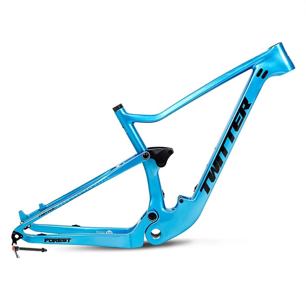 HIMALO 27.5er 29er Bike Frame Disc Brake Carbon Suspension Frame Travel 120mm Trail Mountain Bike Frame 15''/17''/19'' Boost Thru Axle Frame 12x148mm(Blue,27.5 * 19'')