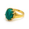 HighLightIN Natural Turquoise Raw Stone Ring, Handmade Brass Oval-Shaped December Birthstone Jewelry for Women (9) view 1