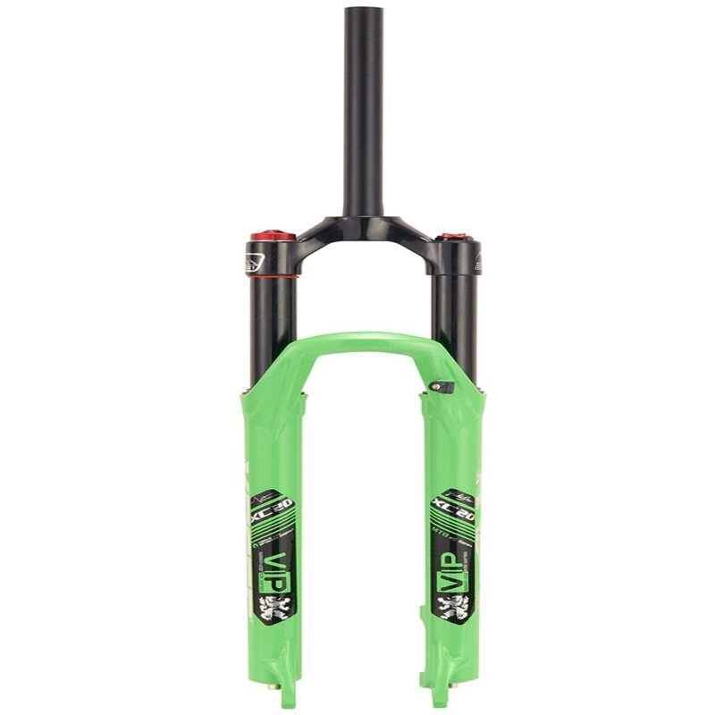 HIMALO 26/27.5/29 Bike Air Suspension Fork Travel 100mm, 28.6mm Straight Tube QR 9mm Crown Lockout XC Mountain Bike Front Forks Disc Brake(Green,26inch)