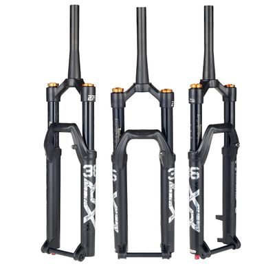 HIMALO 26/27.5/29 Inch Bike Fork 130mm Travel 1-1/8" Straight Mountain Bike Fork Air Suspension Rebound Adjust 15x110mm Axle Manual Lockout(29inch Black)