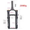 HIMALO 26/27.5/29 Inch Bike Fork 130mm Travel 1-1/8" Straight Mountain Bike Fork Air Suspension Rebound Adjust 15x110mm Axle Manual Lockout(29inch Black) view 2