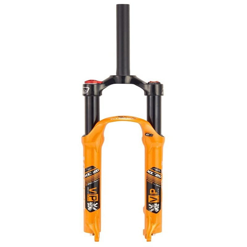HIMALO 26/27.5/29 Bike Air Suspension Fork Travel 100mm, 28.6mm Straight Tube QR 9mm Crown Lockout XC Mountain Bike Front Forks Disc Brake(Orange,26inch)