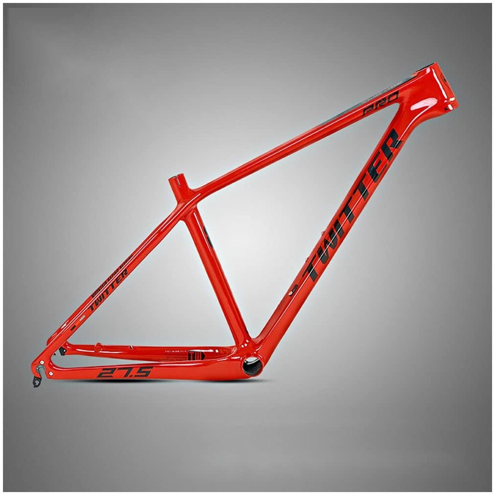 HIMALO Carbon Fiber Bike Frame 15'' 17'' 19'' Hardtail Mountain Bike Frame 27.5er 29er Disc Brake Frame QR 135mm Internal Routing XC AM(Red,27.5 * 17'')