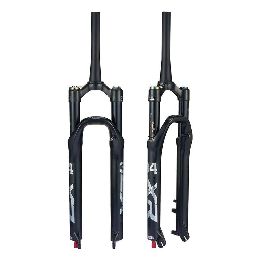 HIMALO Bike Air Fork 26/27.5/29'' Mountain Bike Suspension Forks Travel 100mm 1-1/2 Tapered Fork Rebound Adjustable Manual Lockout QR 9mm(Black,29'')