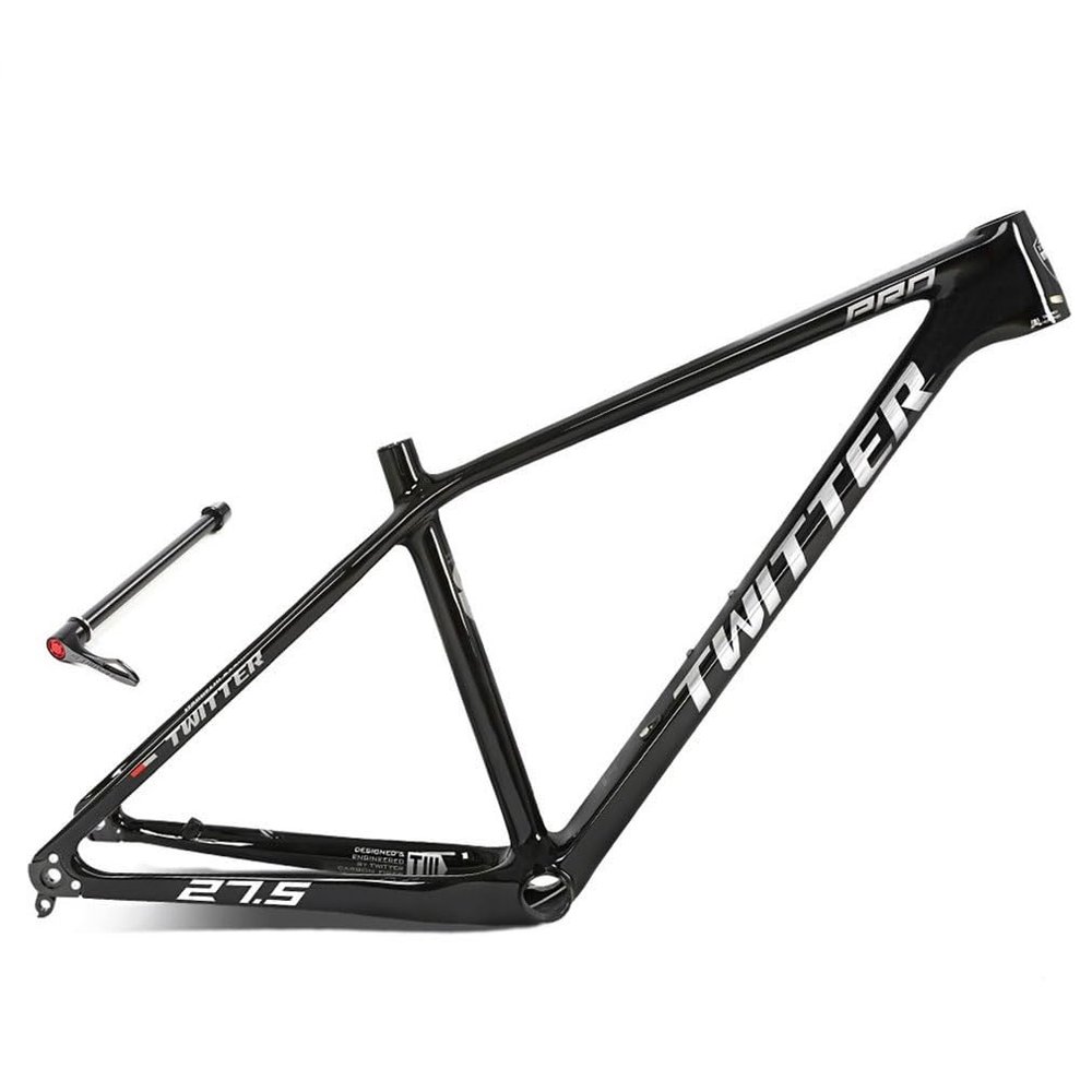 HIMALO Carbon Mountain Bike Frame 27.5er 29er Hardtail Bike Frame XC/AM 15''/17''/19'' Disc Brake Bike Frame Thru Axle 12x142/148mm Internal Routing(Black,27.5 * 15'')
