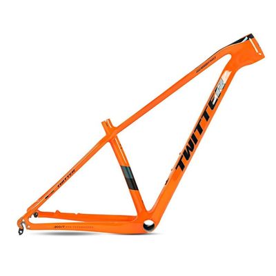 HIMALO Carbon Mountain Bike Frame 27.5er 29er Hardtail Bike Frame 15''/17''/19'' Lightweighting Disc Brake Frame QR 135MM Internal Routing(Orange,19'')