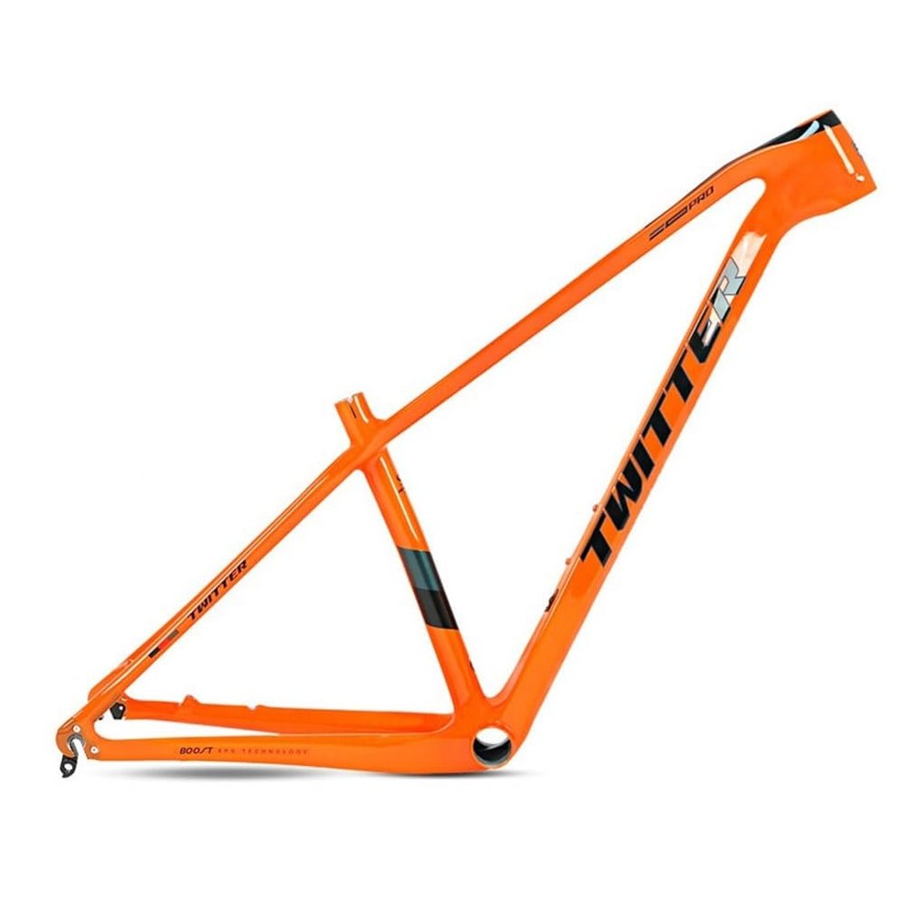 HIMALO Carbon Mountain Bike Frame 27.5er 29er Hardtail Bike Frame 15''/17''/19'' Lightweighting Disc Brake Frame QR 135MM Internal Routing(Orange,19'')