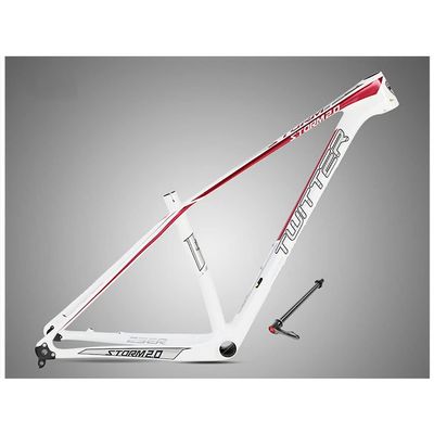 HIMALO Carbon Fiber Bike Frame 27.5er 29er Mountain Bike Frame 15''/17''/19'' XC Hardtail Frame Internal Routing Disc Brake Thru Axle 12 * 142mm(White,27.5 * 15'')