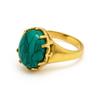 HighLightIN Natural Turquoise Raw Stone Ring, Handmade Brass Oval-Shaped December Birthstone Jewelry for Women (7) view 1