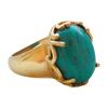 HighLightIN Natural Turquoise Raw Stone Ring, Handmade Brass Oval-Shaped December Birthstone Jewelry for Women (7) view 2