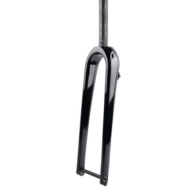 HIMALO 700C Carbon Rigid Fork Gravel Road Bike Fork Disc Brake 12 * 100mm Thru Axle Front Fork 1-1/8 Straight/Tapered(Glossy Black,Straight)