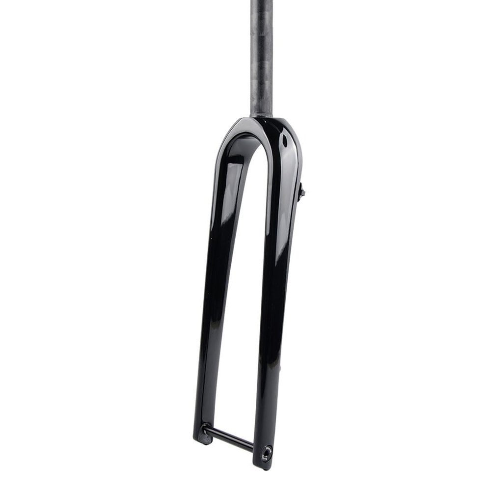HIMALO 700C Carbon Rigid Fork Gravel Road Bike Fork Disc Brake 12 * 100mm Thru Axle Front Fork 1-1/8 Straight/Tapered(Glossy Black,Straight)