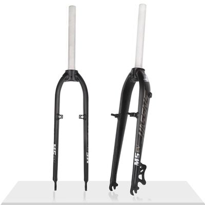HIMALO 26/27.5" Bike Rigid Fork 1-1/8" Straight Steerer Mountain Bike Fork Disc/V Brake QR Aluminum Alloy Hard Fork Threadless Ultralight(White)