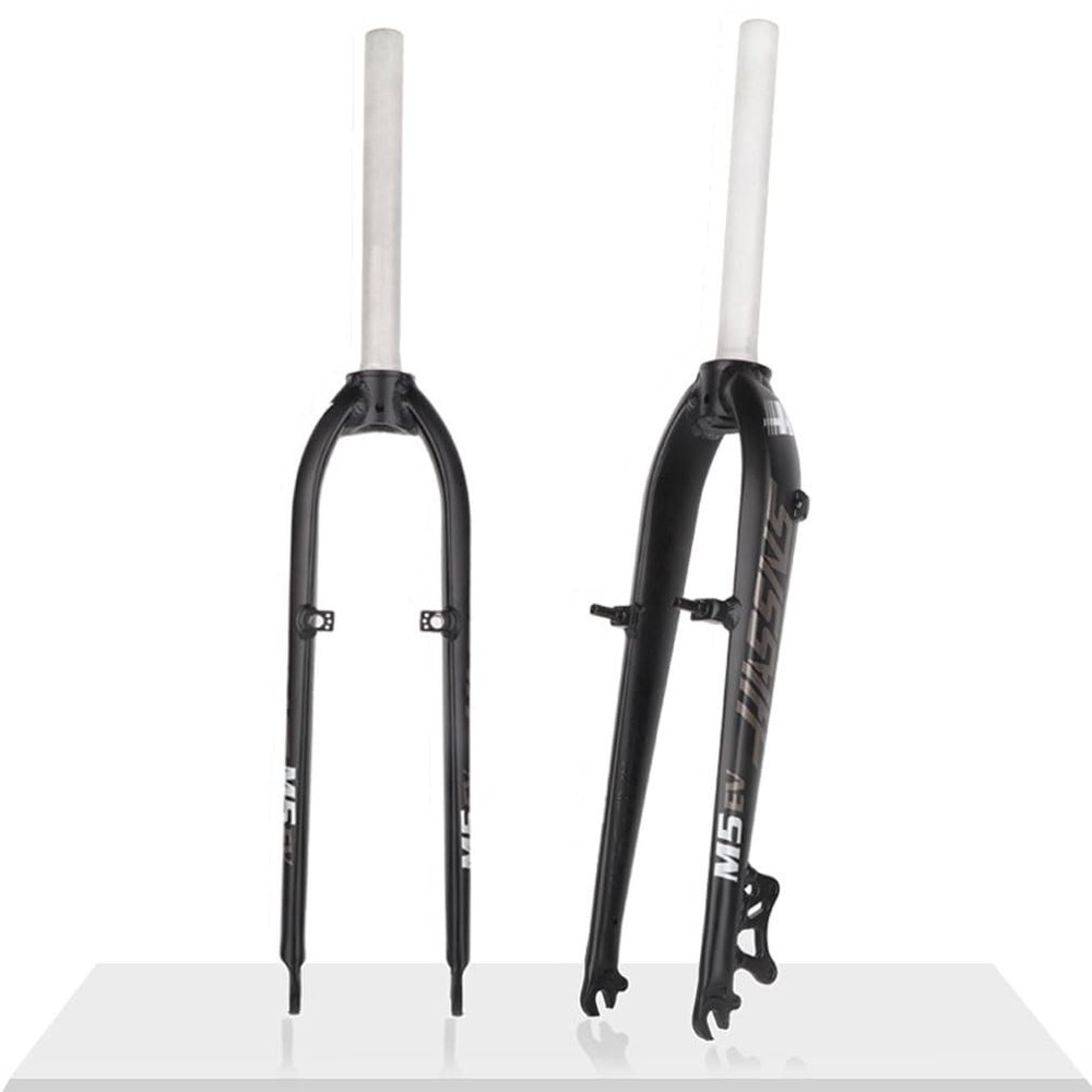 HIMALO 26/27.5" Bike Rigid Fork 1-1/8" Straight Steerer Mountain Bike Fork Disc/V Brake QR Aluminum Alloy Hard Fork Threadless Ultralight(White)