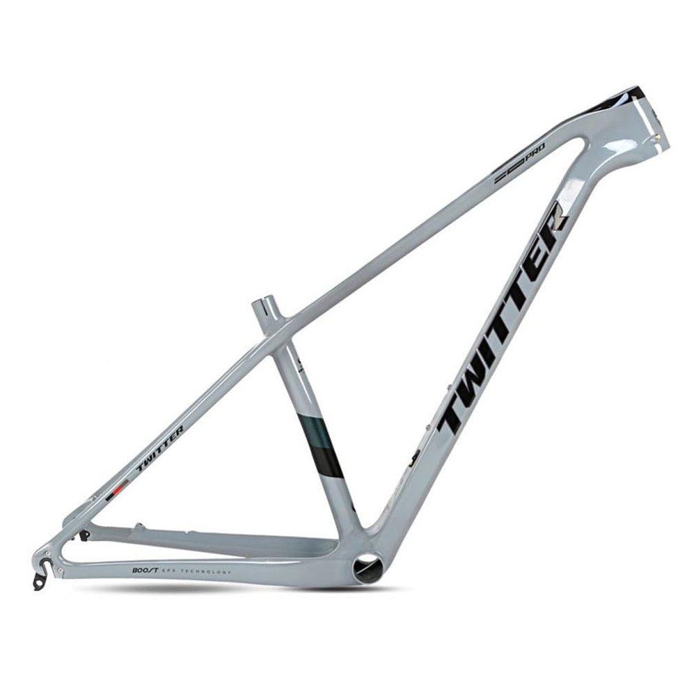HIMALO Carbon Mountain Bike Frame 27.5er 29er Hardtail Bike Frame 15''/17''/19'' Lightweighting Disc Brake Frame QR 135MM Internal Routing(Light Gray,19'')