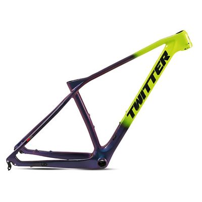 HIMALO Bike Carbon Fiber Frame 27.5er 29er Hardtail Mountain Bike Frame 15''/17''/19'' Internal Routing Disc Brake Frame QR 135mm XC AM(Yellow,29 * 15'')