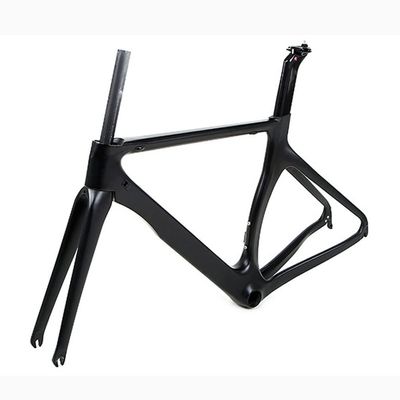 HIMALO Carbon Road Bike Frameset Breaking Wind Racing Frame 46/48/50/52/54cm C Brake 100/130mm QR Internal Routing Frame Black, for 700C Wheels(46CM)