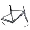 HIMALO Road Bike Frameset Wind Breaking Carbon Fiber Racing Frame 45/48/51/54CM Disc Brake Off Road Frame Thru Axle 100/142mm Internal Routing(Dark Gray,45cm)