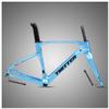 HIMALO Carbon Gravel Bike Frameset 700c Road Bike Frame 45/48/51/54cm Lightweight Disc Brake Frame Set Thru Axle F12x100mm/R12x142mm Internal Routing(Blue,54CM) view 1