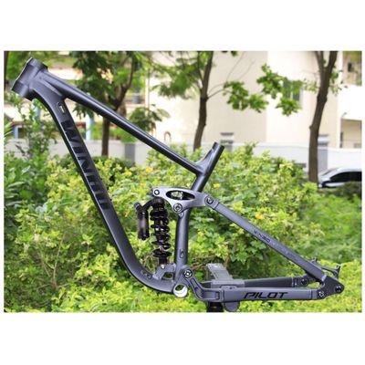 HIMALO Downhill Bike Suspension Frame 15.5''/17''/18'' 27.5er 29er Mountain Bike Frame Boost Thru Axle Disc Brake Frame Travel 155mm with Shocks(Black,15.5'')