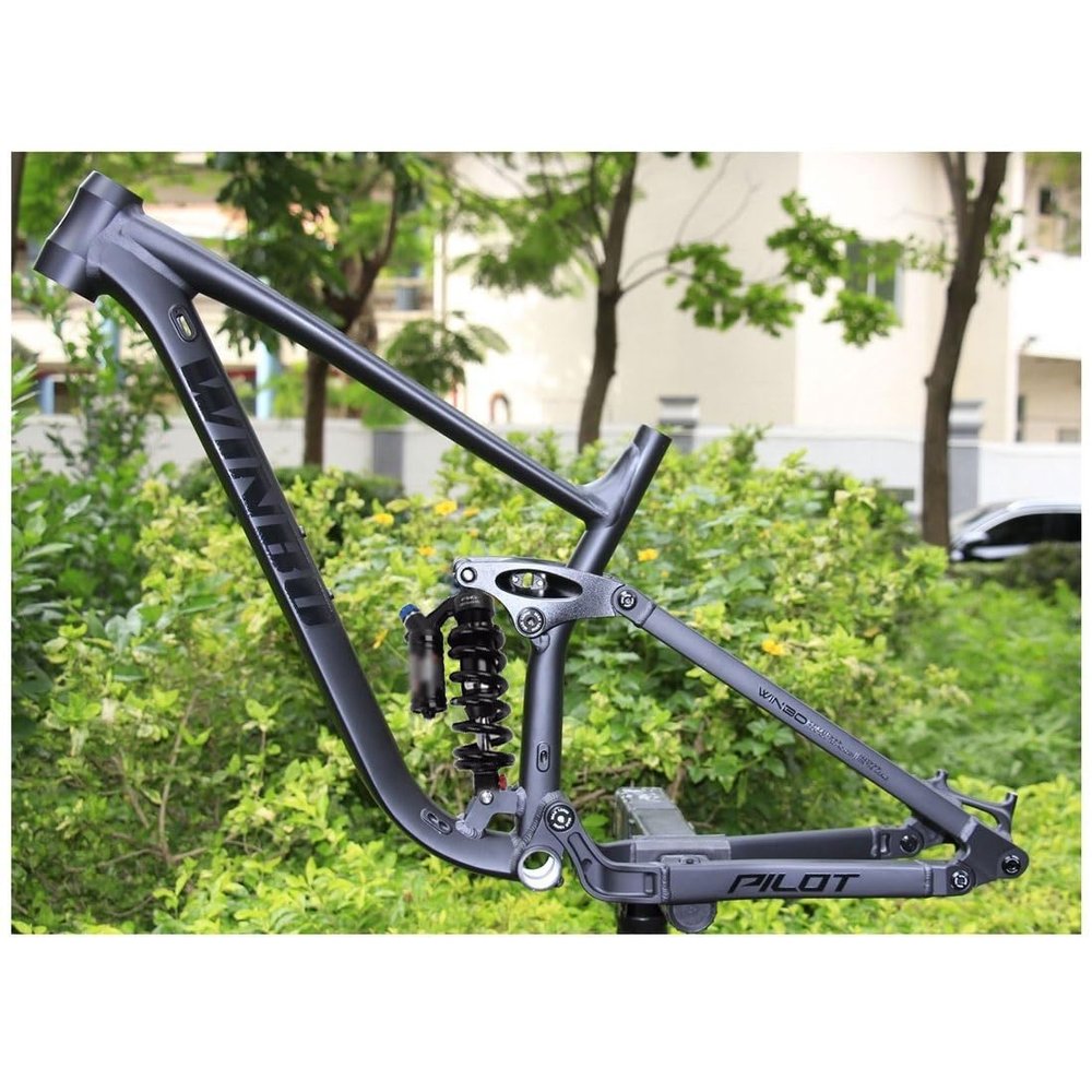 HIMALO Downhill Bike Suspension Frame 15.5''/17''/18'' 27.5er 29er Mountain Bike Frame Boost Thru Axle Disc Brake Frame Travel 155mm with Shocks(Black,15.5'')
