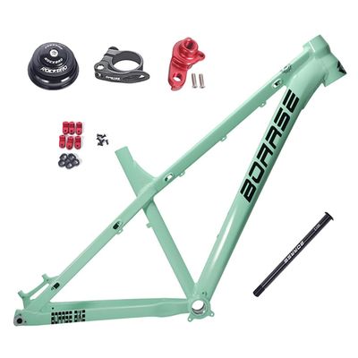 HIMALO Hardtail Mountain Bike Frame 26er/27.5er Disc Brake Rigid Frame 17'' Aluminum Alloy Bike Frame Thru Axle 12x142mm Internal Routing(Light Green)