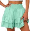 Daily The to Only,Shorts for Women, Bermuda Shorts for Women 2167 Summer High Waisted Ruffle Shorts Floral Pleated Hem Casual Pants, to,L,K view 1