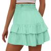 Daily The to Only,Shorts for Women, Bermuda Shorts for Women 2167 Summer High Waisted Ruffle Shorts Floral Pleated Hem Casual Pants, to,L,K view 3