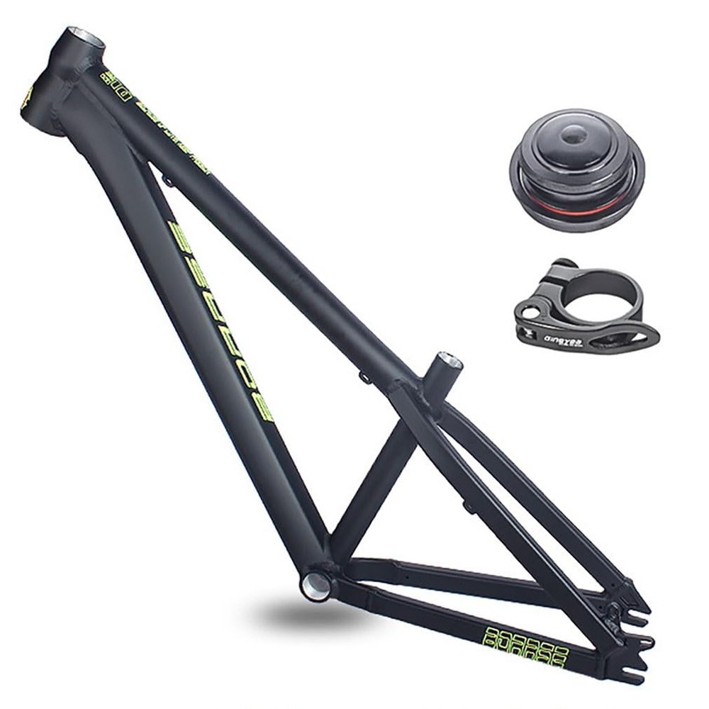 HIMALO 26er Hardtail Mountain Bike Frame 12.5'' Single Speed Frame C/V Brake Quick Release Bike Frame QR 10 * 135mm Aluminum Alloy Rigid Frame(Black)