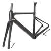 HIMALO Disc Brake Road Bike Frameset 700C Carbon Frame 45/48/51/54CM Pneumatics Broken Wind Frame Thru Axle 12x100mm/12x142mm Internal Routing(54CM) view 1