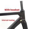 HIMALO Disc Brake Road Bike Frameset 700C Carbon Frame 45/48/51/54CM Pneumatics Broken Wind Frame Thru Axle 12x100mm/12x142mm Internal Routing(54CM) view 4