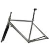 HIMALO 700c Road Bike Frameset Cr-Mo Steel Disc Brake Frame + Carbon Fork Thru Axle 100/142mm 28c Fat Tires Bicycle Frame 44/47/50/53/56CM(Dark Gray,50cm) view 1