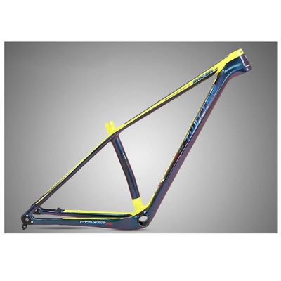 HIMALO 27.5er 29er Carbon Fiber Bike Frame 15''/17''/19'' Hardtail Mountain Bike Frame Disc Brake 12x142mm Thru Axle Frame XC Internal Routing(Yellow,29 * 19'')