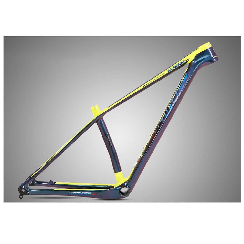 HIMALO 27.5er 29er Carbon Fiber Bike Frame 15''/17''/19'' Hardtail Mountain Bike Frame Disc Brake 12x142mm Thru Axle Frame XC Internal Routing(Yellow,29 * 19'')