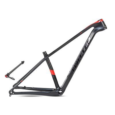 HIMALO Carbon Hardtail Mountain Bike Frame 27.5er 29er Disc Brake Bike Frame 15''/17''/19'' XC Internal Routing Frame Thru Axle 12 * 148mm Boost(Black Red,15'')