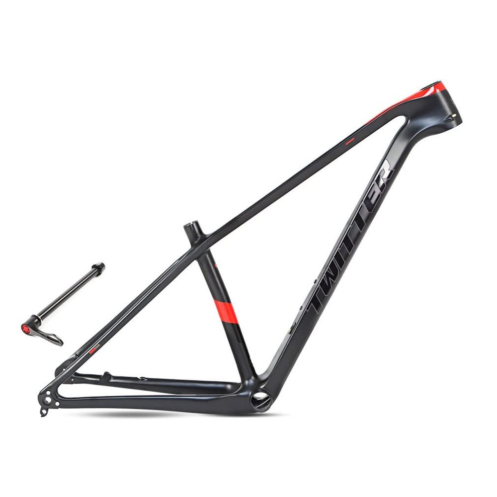 HIMALO Carbon Hardtail Mountain Bike Frame 27.5er 29er Disc Brake Bike Frame 15''/17''/19'' XC Internal Routing Frame Thru Axle 12 * 148mm Boost(Black Red,15'')