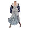 Brewee Women 2024 Summer Floral Print Boho Dress Spaghetti Straps Ruffle A Line Beach Long Maxi Dress (US, Alpha, X-Large, Regular, Regular, Blue Floral) view 1
