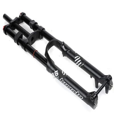 HIMALO DH Mountain Bike Suspension Fork Downhill 26/27/29'' Bike Air Fork Travel 160mm Damping Adjust Double Shoulder Fork Disc Brake Thru Axle(Black,27.5inch)