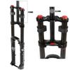 HIMALO DH Mountain Bike Suspension Fork Downhill 26/27/29'' Bike Air Fork Travel 160mm Damping Adjust Double Shoulder Fork Disc Brake Thru Axle(Black,27.5inch) view 3
