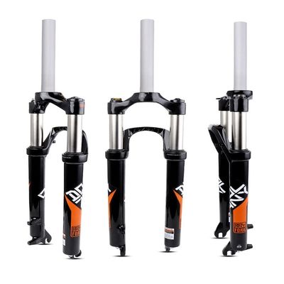 HIMALO Bike Suspension Fork 26/27.5/29 Inch Bike Fork Travel 105mm 1-1/8" Straight Mechanical Front Fork Quick Release Manual Lockout(Orange,29'')