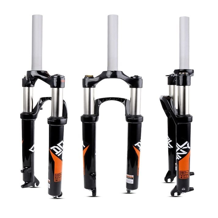 HIMALO Bike Suspension Fork 26/27.5/29 Inch Bike Fork Travel 105mm 1-1/8" Straight Mechanical Front Fork Quick Release Manual Lockout(Orange,29'')