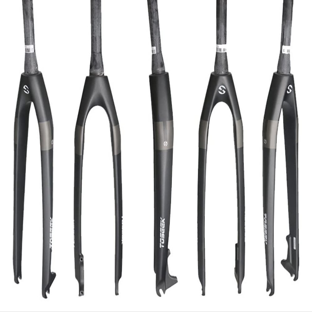 HIMALO Carbon Fiber Rigid Fork 26/27.5/29 Inch Mountain Bike Disc Brake Front Fork 1-1/2'' Tapered Tube Threadless QR 9mm(Black,29inch)