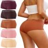 FINETOO Boyshort Underwear for Women Cotton Boxer Briefs Full Coverage Ladies Girls BoyShorts Panties 5 Pack view 1