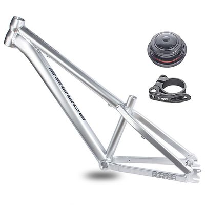 HIMALO 26er Hardtail Mountain Bike Frame 12.5'' Single Speed Frame C/V Brake Quick Release Bike Frame QR 10 * 135mm Aluminum Alloy Rigid Frame(Silver)