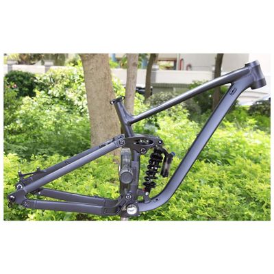 HIMALO 27.5/29er Bike Suspension Frame Travel 155mm 15.5''/17''/18'' Downhill Mountain Bike Frame Disc Brake Thru Axle Boost Frame with Shocks(Black,15.5'')