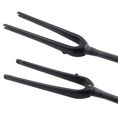 HIMALO Gravel Bike Rigid Fork Carbon Fiber 700C Road Bike Fork 1-1/2'' Tapered Disc Brake Fork 9mm QR Lightweight Hard Forks for 45C Tires(Matte Black)